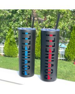 Personalized Thin Blue/Red Line 20oz Tumbler