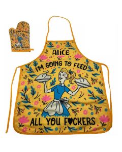 Personalized Pot Holder, Aprons, Feed You F♥ckers Oven Mitt, Christmas Gift