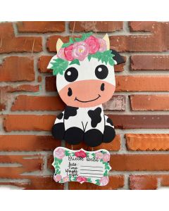 Baby Cow Hospital Door Hanger Baby Birth Announcement