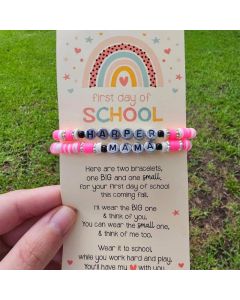 Back to School Mommy & Mini Bracelet Set Anxiety Separation Wish Gifts