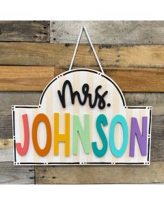 Custom Teacher Door Hanger Classroom Sign Door Decor