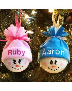 Personalized Snowman Holiday Ornaments