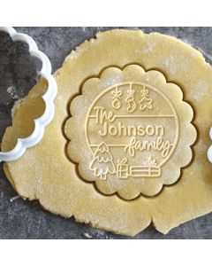 Personalized Family Name Wreath Cookie Stamp