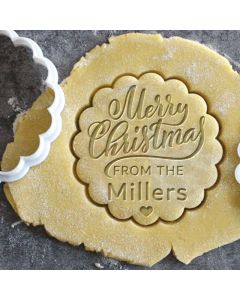 Personalized Christmas Cookie Stamp and Cutter Set Custom Name